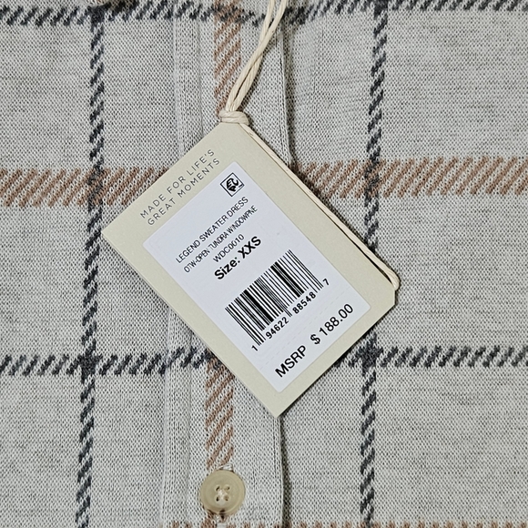 Faherty Legend Sweater Dress Women XXS Open Tundra Windowpane NWT 🍁🍂 - Picture 5 of 7